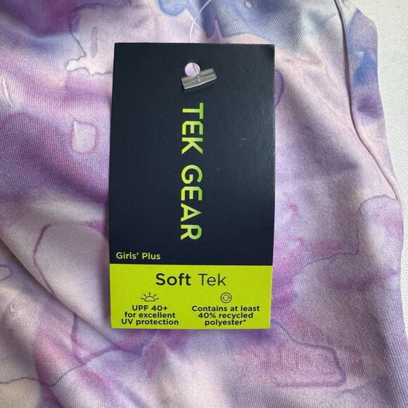 Tek Gear Longline Bra Tank Built in Shelf Bra Girl's Size 14 Plus Pink Purple - Picture 7 of 10